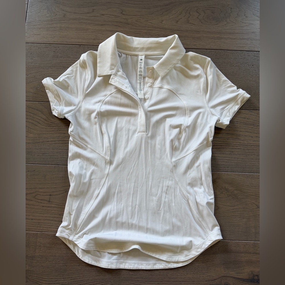 Lululemon Women’s Quick Dry Short Sleeve White Polo